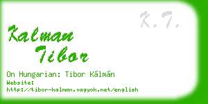 kalman tibor business card