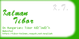 kalman tibor business card